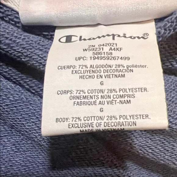 Champion Women’s Large 1/4 Zip Pullover | Navy & Cream Colorblock - Picture 7 of 7